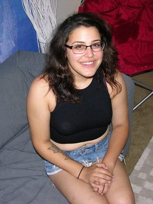 Amateur Brunette Chubby Glasses Wearing Girl picture